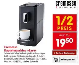 Interspar Cremesso Kapselmaschine Angebot