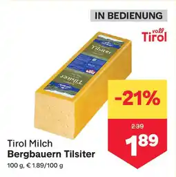 MPreis Tirol Milch Bergbauern Tilsiter Angebot