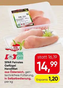 Spar Spar feinstes geflügel hendlfilet Angebot