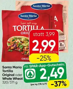 Spar Santa maria tortilla original oder whole wheat Angebot