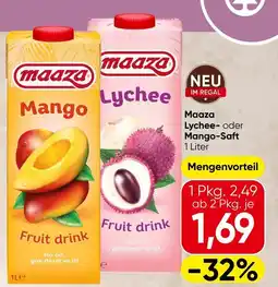 Spar Maaza lychee oder mango saft Angebot
