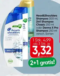 Spar Head&Shoulders Shampoo 2in1 Shampoo Classic oder Derma X Pro Shampoo Angebot
