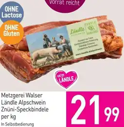 Sutterlüty Metzgerei Walser Ländle Alpschwein Znüni-Speckbindele Angebot