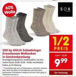 Interspar SOX by GIULIA Schladminger Erwachsenens Wollsocken in Geschenkpackung Angebot