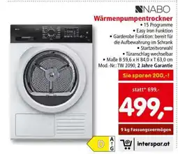 Interspar NABO Wärmepumpentrockner Angebot