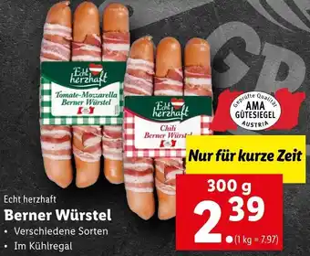 Lidl Echt Herzhaft Berner Würstel 300 g Angebot