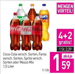 Sutterlüty Coca-Cola versch. Sorten, Fanta versch. Sorten, Sprite versch. Sorten oder Mezzo Mix Angebot