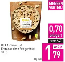 Sutterlüty BILLA immer Gut Erdnüsse ohne Fett geröstet Angebot