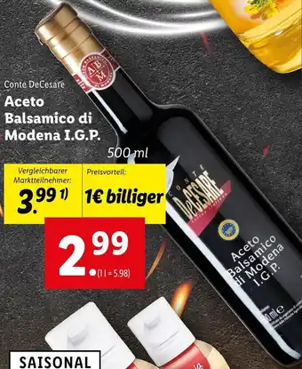 Lidl Conte DeCesare Aceto Balsamico Di Modena I.G.P. 500 ml Angebot