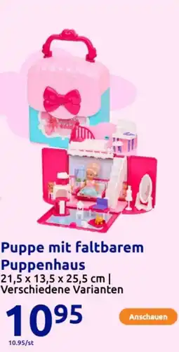 Action Puppe mit faltbarem Puppenhaus Angebot