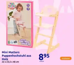 Action Mini Matters Puppenhochstuhl aus Holz Angebot