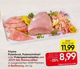 Spar Frische Putenbrust, Putenschnitzel oder Putengeschnetzeltes und JETZT NEU Maishendlfilet Angebot