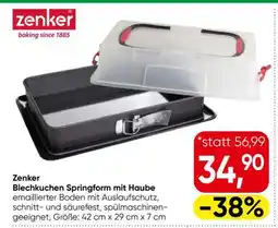 Eurospar Zenker Blechkuchen-Springform mit Haube Angebot