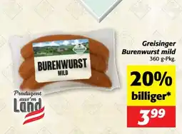Nah&Frisch Greisinger Burenwurst mild Angebot