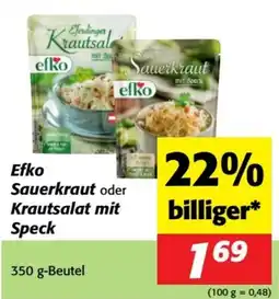 Nah&Frisch Efko Sauerkraut oder Krautsalat mit Speck Angebot