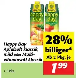 Nah&Frisch Happy day apfelsaft klassi mild oder multi- vitaminsaft klassik Angebot