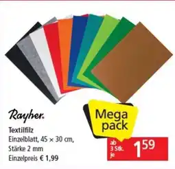 Pagro Diskont Rayher. Textilfilz Angebot