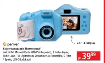 Pagro Diskont denver Kinderkamera mit Thermodruck Angebot
