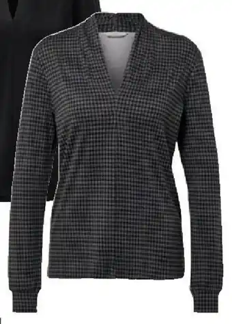 Tchibo Eduscho Blusenshirt mit V-Ausschnitt Hahnentritt Angebot