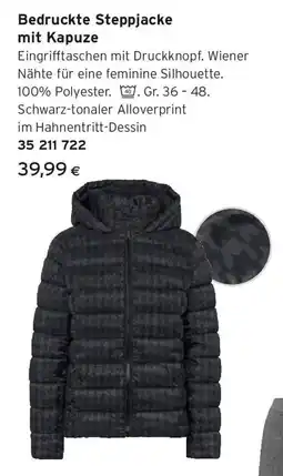 Tchibo Eduscho Bedruckte Steppjacke mit Kapuze Angebot