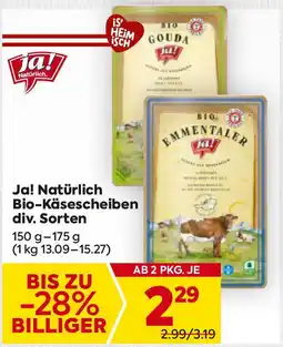 Billa Bio Käsescheiben Angebot