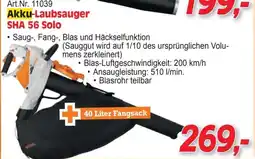 Zgonc Akku-Laubsauger SHA 56 Solo Angebot