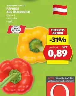 Hofer PAPRIKA AUS ÖSTERREICH Angebot