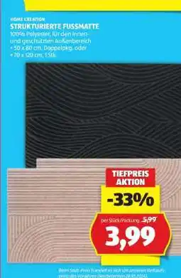 Hofer STRUKTURIERTE FUSSMATTE Angebot