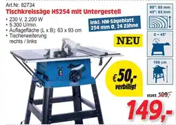 Zgonc Tischkreissäge mit Untergestell Angebot