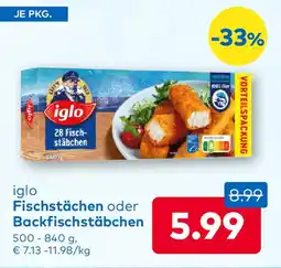 T&G Iglo fischstächen oder backfischstäbchen Angebot