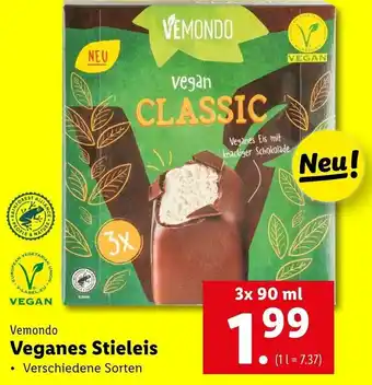 Lidl Vemondo Veganes Stieleis 3x90 ml Angebot