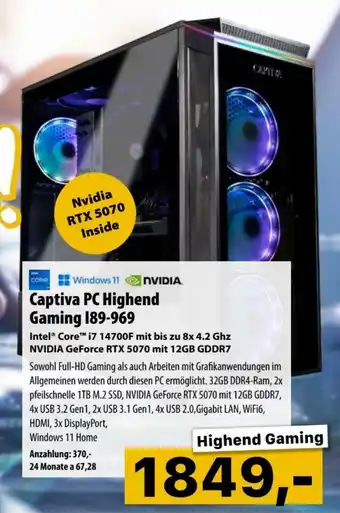 Cosmos Captiva PC Highend Gaming 189-969 Angebot