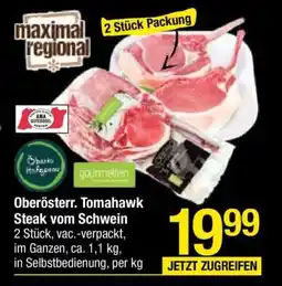 Maximarkt Oberösterr. Tomahawk Steak vom Schwein Angebot