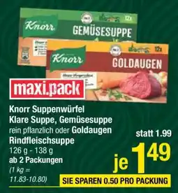 Maximarkt Knorr Suppenwürfel Klare Suppe, Gemüsesuppe Angebot