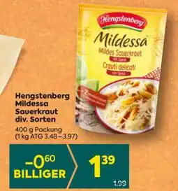 Billa Hengstenberg Mildessa Sauerkraut div. Sorten Angebot