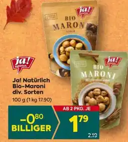 Billa Ja! Natürlich Bio-Maroni div. Sorten Angebot