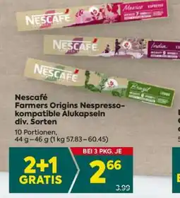 Billa Nescafé Farmers Origins Nespresso-kompatible Alukapseln div. Sorten Angebot