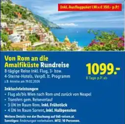 Lidl Reisen Von Rom an die Amalfiküste Rundreise Angebot