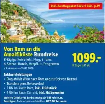 Lidl Reisen Von Rom an die Amalfiküste Rundreise Angebot