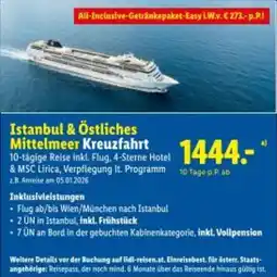 Lidl Reisen Istanbul & Östliches Mittelmeer Kreuzfahrt Angebot