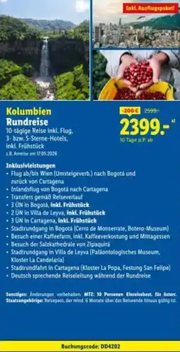 Lidl Reisen Kolumbien Rundreise Angebot