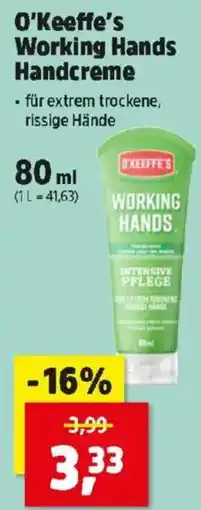 Thomas Philipps O'Keeffe's Working Hands Handcreme Angebot