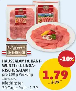 PENNY Haussalami & kant- wurst od. unga- rische salami Angebot