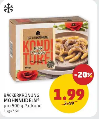 PENNY Bäckerkronung mohn nudeln Angebot