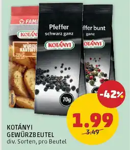 PENNY Kotányi gewürzbeutel Angebot