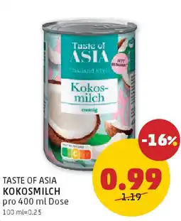 PENNY Taste of asia kokosmilch Angebot