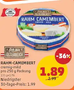 PENNY RAHM CAMEMBERT Angebot