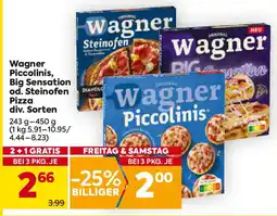 Billa Wagner Piccolinis, Big Sensation od. Steinofen Pizza Angebot