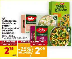 Billa Iglo Röstgemüse, Ideenküche, Butter, Cremegemüse od. Reindl Angebot