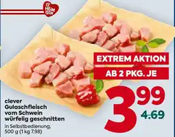 Billa clever Gulaschfleisch vom Schwein würfelig geschnitten Angebot